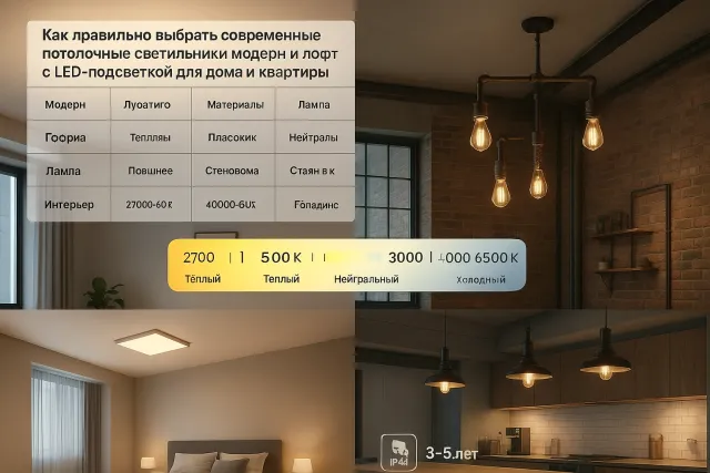 Как правильно выбрать современные потолочные светильники модерн и лофт с LED-подсветкой для дома и квартиры